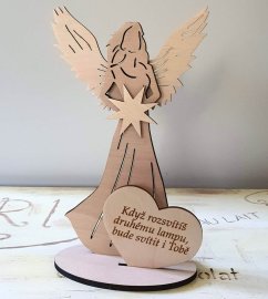 Anjel s citátom Keď zapáliš lampu iného
