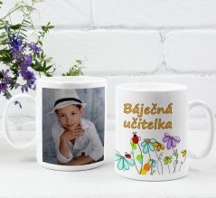 Hrnek Paní učitelce od a s fotem