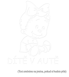 Dieťa v aute dievčatko sedí nálepka na aute