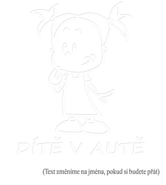 Dieťa v aute dievča s dvoma copmi nálepka na auto