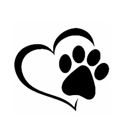 Tlapka srdce 1 nálepka na auto