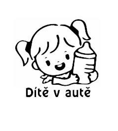 Dítě v autě lahvička samolepka na auto