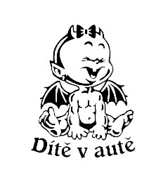Dítě v autě Čertice samolepka na auto