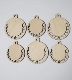 Drevená medaila okrúhly vzor 5 polotovar, balenie 30 ks alebo 50 ks