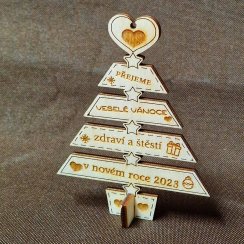 Vianočná dekorácia Stromček s vlastným textom Srdce