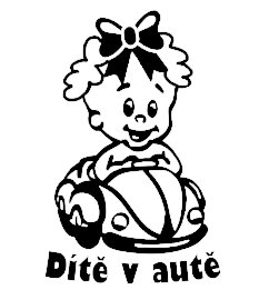 Dieťa v aute Holka v autíčku v aute samolepka na auto