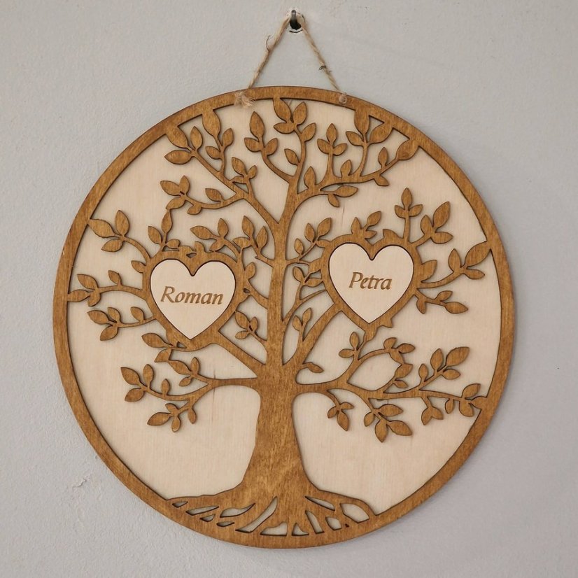 Strom života kulatý se jmény 2 až 9 jmen