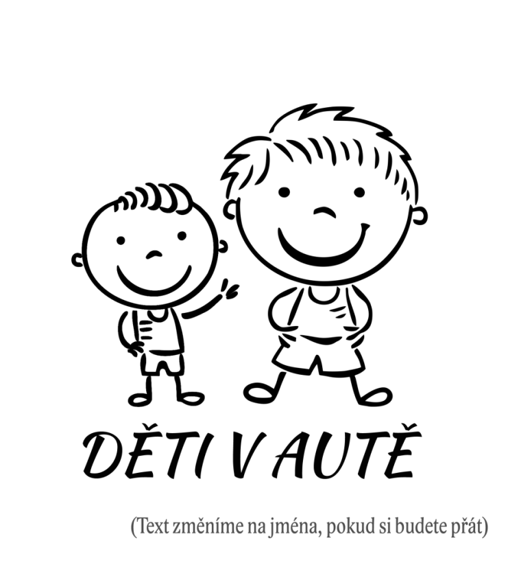 Dieťa v aute Dvaja chlapci 2 samolepka na auto