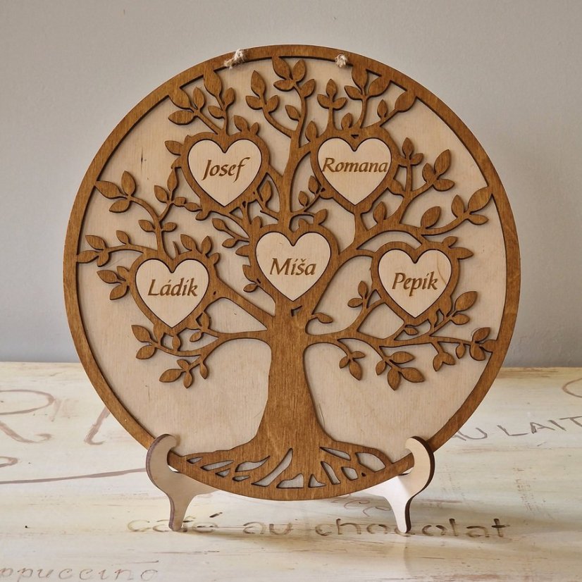 Strom života kulatý se jmény 2 až 9 jmen