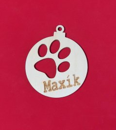 Vianočná ozdoba pre domáce zvieratá s menom