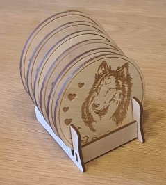 Podtácky so stojanom Collie s vlastným menom 6 ks