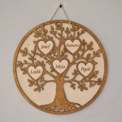 Strom života kulatý se jmény 2 až 9 jmen