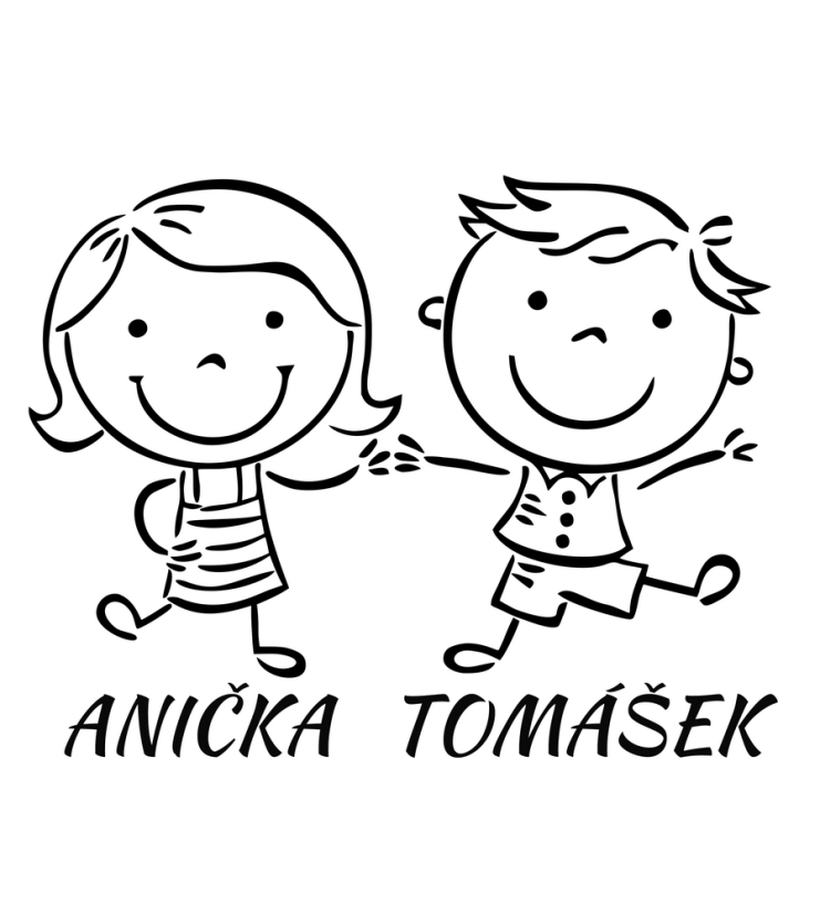 Děti v autě Kluk a holka samolepka na auto - Barva samolepky >>>>VYBERTE SI: Světle růžová, Velikost samolepky: Velikost B