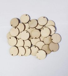 Dřevěné kolečka s dírkou balení 30 nebo 50 ks