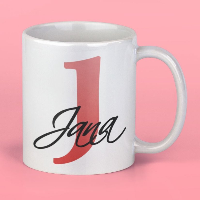 Bezva Keramický hrnek se jménem Písmeno červené