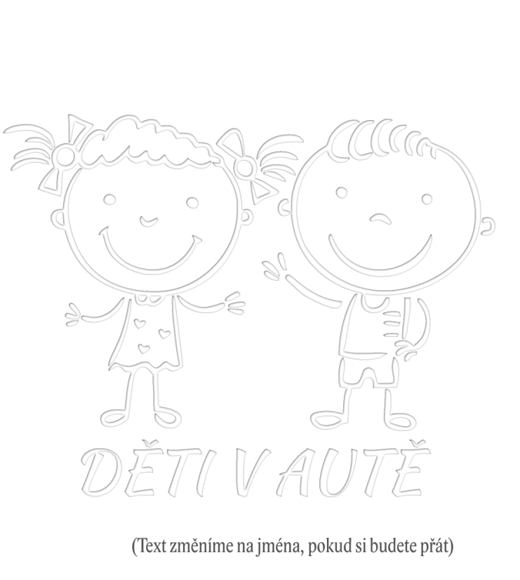 Děti v autě Kluk a holka 2 samolepka na auto - Barva samolepky >>>>VYBERTE SI: Světle modrá, Velikost samolepky: Velikost C