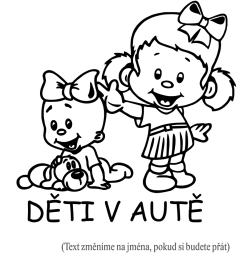 Dieťa v aute Dievča a dievčatko samolepka na auto