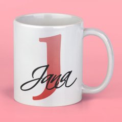 Bezva Keramický hrnek se jménem Písmeno červené