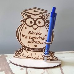 Sovička pre učiteľku s držiakom na pero
