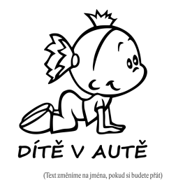 Děti v autě jména holka leze samolepka na auto