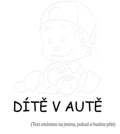 Dieťa v aute Chlapec s psíkom nálepka na auto