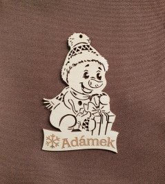 Snehuliak Drevená ozdoba s menom