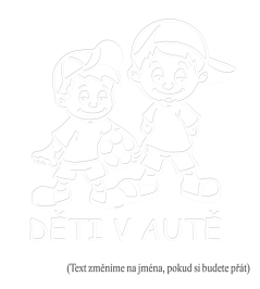 Deti v aute dvaja chlapci s balónom samolepka na auto