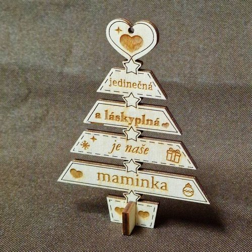 Vánoční dekorace Stromeček s vlastním textem Srdce