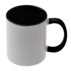 Hrnek s Vaší fotkou černý vnitřek a ucho