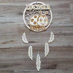Lapač snů dřevěný se jménem Beruška