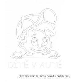 Dieťa v aute chlapec s čiapkou nálepka na auto 2