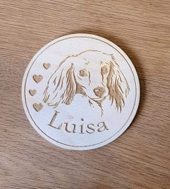 Podtácky so stojanom Jazvečík s vlastným menom 6 ks