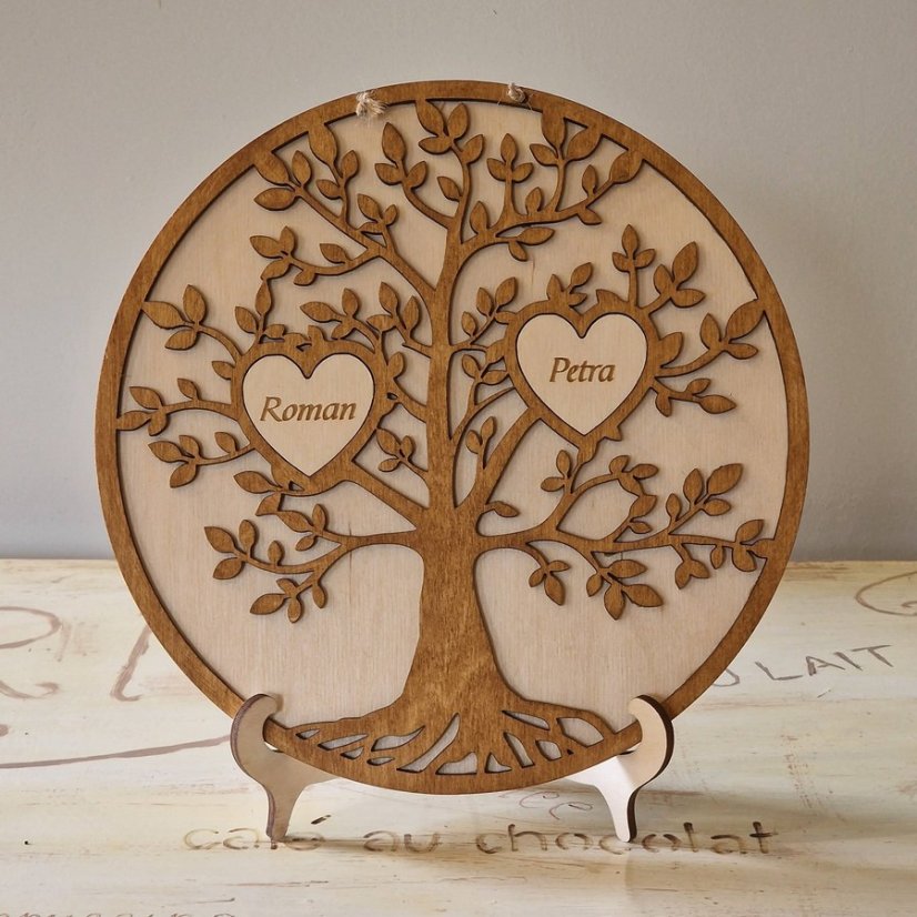 Strom života kulatý se jmény 2 až 9 jmen