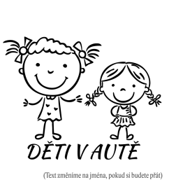 Deti v aute mená dievčatá nálepka na auto