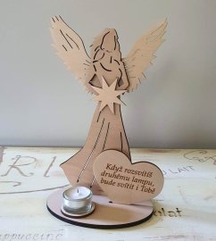 Sviečkový anjel s citátom Keď zapáliš lampu
