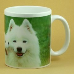 Hrnček so psom samojedom