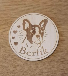 Podtácky  so stojanom Buldog s vlastným menom 6 ks