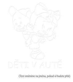 Deti v aute dievča a chlapec nálepka na auto