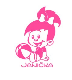 Dítě v autě Holčička s balónem samolepka na auto