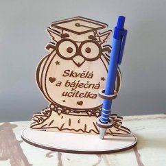 Sovička pre učiteľku s držiakom na pero
