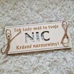 Dárková krabička na peníze k Narozeninám NIC nechci