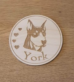 Podtácky so stojanom Doberman s vlastným menom 6 ks