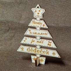 Vianočná dekorácia Stromček s vlastným textom Hvězda
