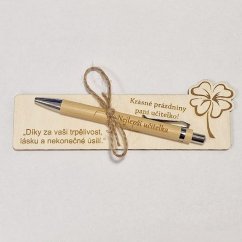 Propiska s věnováním nejen pro učitelku čtyřlístek