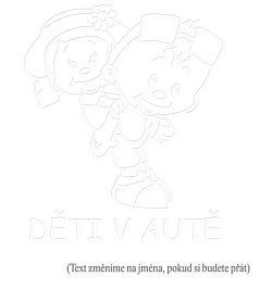 Deti v aute dievča a chlapec nálepka na auto 2
