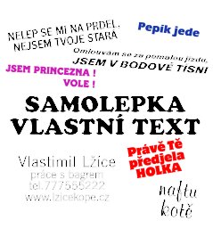 VÁŠ VLASTNÝ TEXT NA ŽELANIE - samolepka nielen na auto