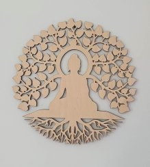 Dřevěný Strom života Budha