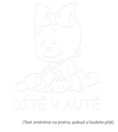 Dieťa v aute batoľa dievčatko  samolepka na auto