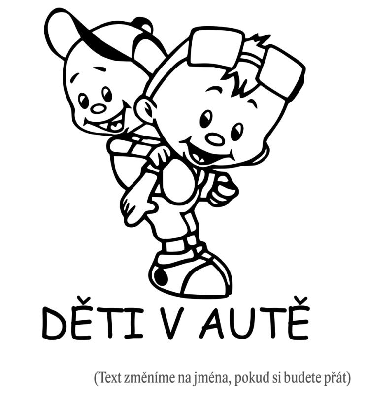 Dieťa v aute Chlapec a chlapček 2  samolepka na auto