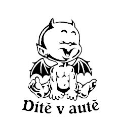 Dieťa v aute Diabolská nálepka na auto